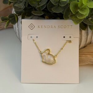 Kendra Scott Bunny Gold and White Pendant Short Necklace